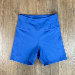 Girlfriend Collective High-Waisted Blue Shorts
